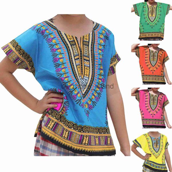 

t-shirts children boy girl summer african t-shirt clothes kids baby bright african colour child dashiki t shirt toddlers clothes x0628, Blue