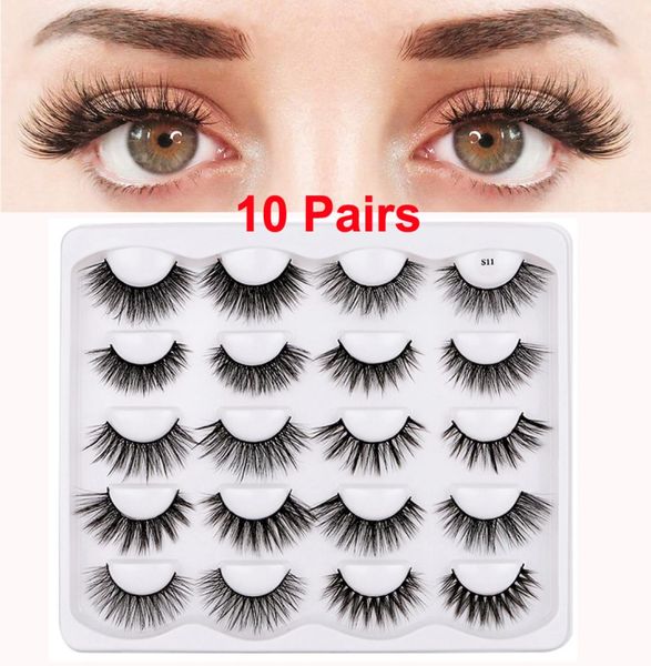 

3d false eyelashes handmade faux mink lashes lightweight soft 10 styles dramatic volume thick natural eyelash wispy fluffy eye mak5754954