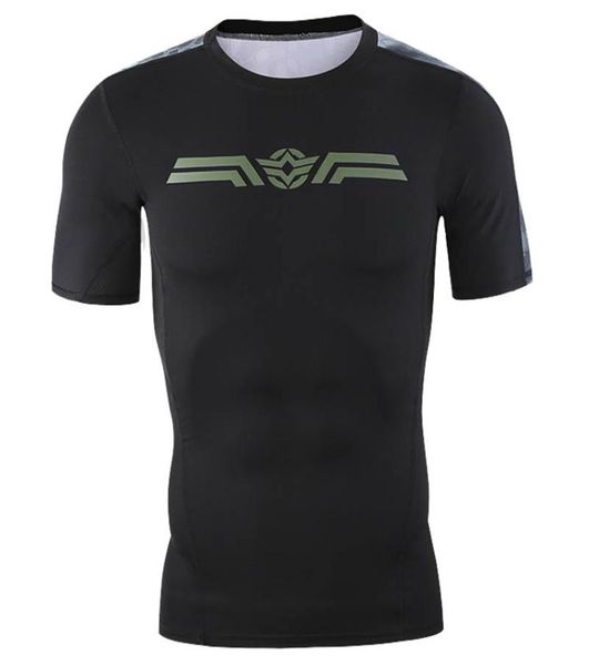 

men039s compression short sleeve crewneck quick dry tshirts tactical combat outdoor sports tee shirt breathable tshirt tight 1295750, Black;green