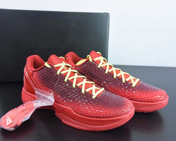 

mamba 6 protro reverse grinch basketball shoes bright crimson/black-electric green outdoor sports sneakers with original box