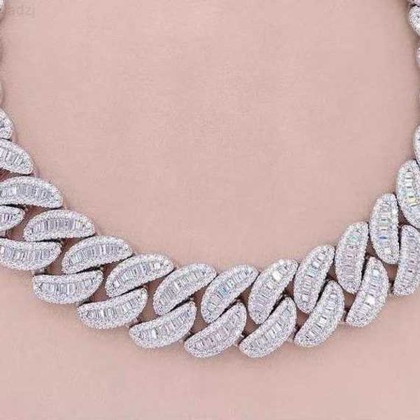 

vvs diamond chain fashion jewelry necklaces 925 sterling silver 20mm miami hip hop iced out cuban moissanite chain