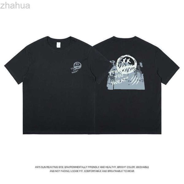 

american high street summer short sleeved t-shirt for men's ins trend loose niche oversize trendy men's clothing, White;black