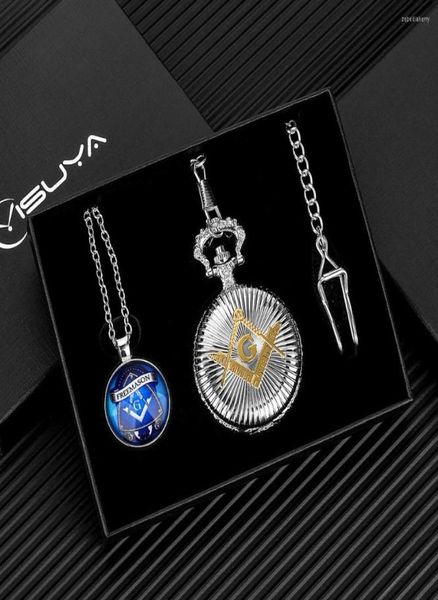 

pocket watches mason watch set fashion silver quartz pendant clock letter g necklace accessories gift box greeting card to fat4917276, Slivery;golden
