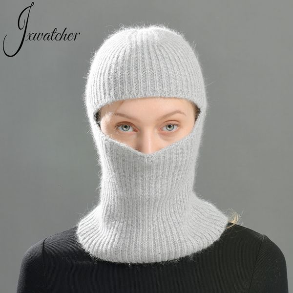 

fashion face masks neck gaiter jaxmonoy winter ski mask beanie hat solid color one hole balaclava women men autumn warm knitted full face be