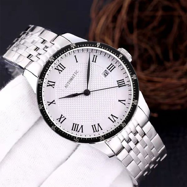 

mens watch designer luxury automatic mechanical watches stainless steel strap fashion business 40mm wristwatch, Slivery;brown