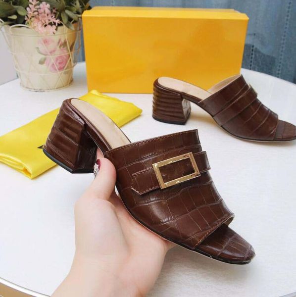

woman slippers fashion sandals beach 6.2cm 4cm heels slipper luxury designer platform alphabet lady leather flat slides, Black