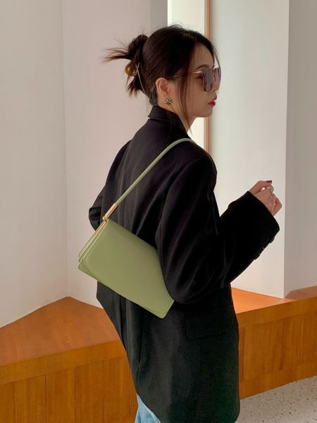 

simple underarm bag niche design organ bag metal hardware shoulder bag cowhide all new style small square bag