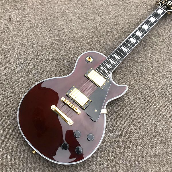 

custom shop, caston wine red electric guitar, ebony fingerboard, gold hardware, ing