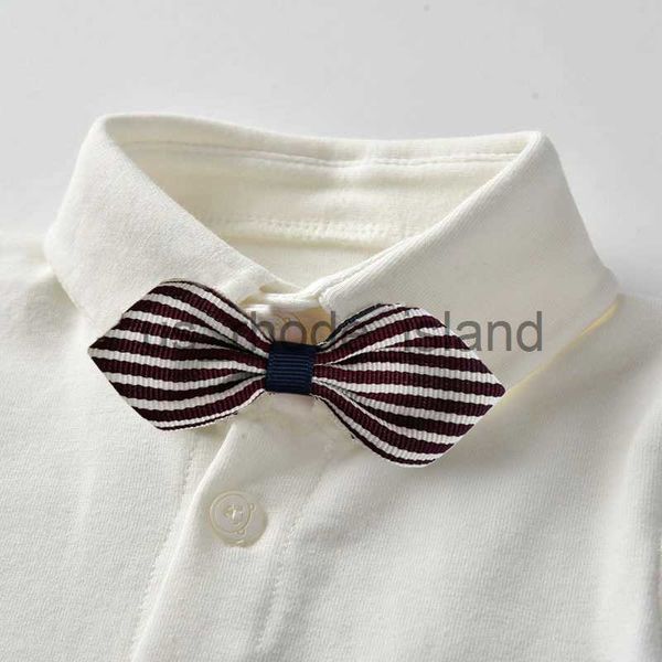

t-shirts boy children's shirt autumn spring and bow tie white cotton long-sleeved soft baby lapel bottoming s children clothes x0628, Blue