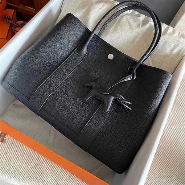 

garden party totes 7a h ermess handbag genuine leather handmade wax thread sewn 2023 new cowhide handbag large capacity for womenqq with h q