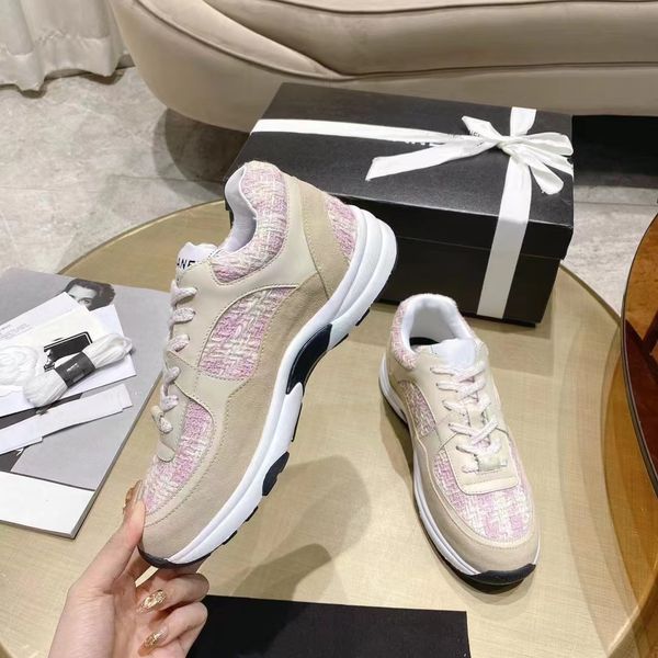 

luxury designer running shoes channel sneakers women lace-up sports shoe casual trainers classic sneaker woman ccity fgfgdf 35-46, Black