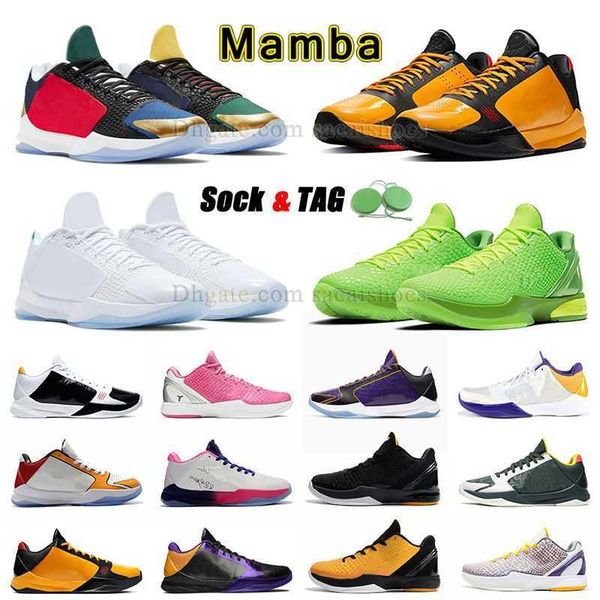 

6 grinch mambas 5 basketball shoes 2023 protro mambacita grinch 5s alternate bruce lee del sol stage laker men outdoor sports mens trainers, Black