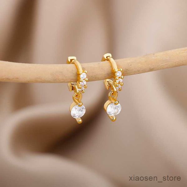 

stud earrings for women stainless steel gold color hoop earrings trend wedding jewelry mujer r230628, Golden;silver