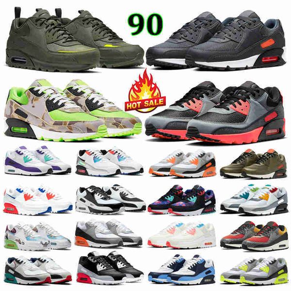 

90 running shoes for men women designer sneakers 90s chaussures triple black infrared solar flare white grey orange outdoor sport mens train
