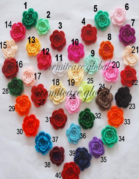 

25039039275 039 mixed materials handmade crochet flowers appliques sewing trims bow baby cloth accessories artificial 7529320, White