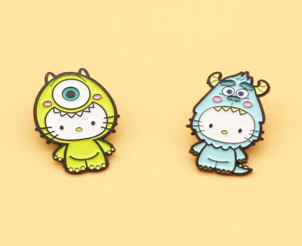 

cute cat cartoon brooch cute creative backpack decoration pin alloy enamel badge accessories3089516, Blue