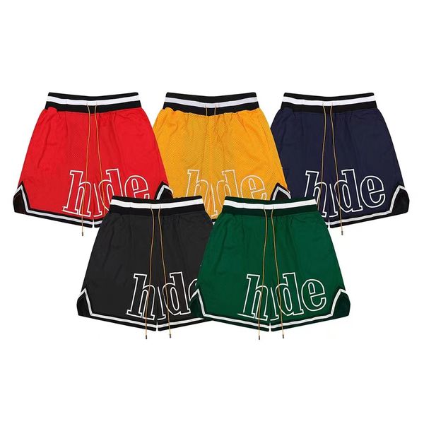 

men's capsule shorts summer beach pants mesh quick-drying breathable sweat wicking loose gym fitness sports basketball shorts, White;black