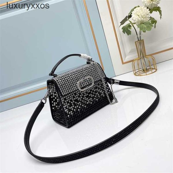 

luxury valention bag women designer crystals one shoulder crossbody vdew tote with bags brass gradient diamond inlaid handheld