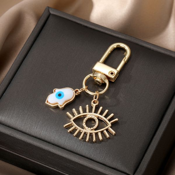 

classic design white shell evil eye key rings keychain handbag decorate jewelry for women, Slivery;golden