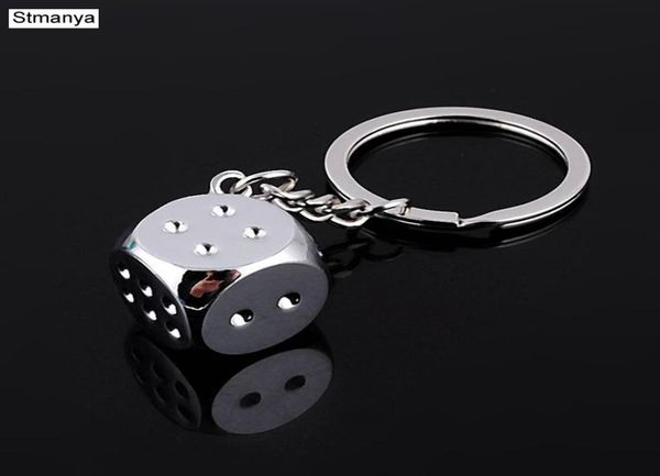 

fashion jewelry s new chain metal personality dice poker soccer guitar model alloy keychain gift car key ring 170455483097, Silver