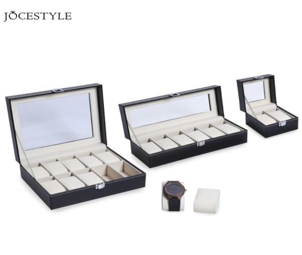 

watch boxes cases 2 6 10 grids pu leather box case professional holder organizer for clock watches jewelry display storage drop6788450, Black;blue