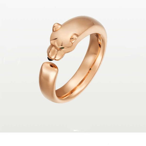 

original designer s925 sterling silver leopard smooth face ring with adjustable opening for personalized fashion ins carti matching index fi