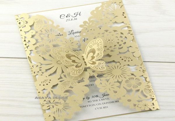 

gorgeous vertical laser cut butterfly invitations cards kits for wedding bridal shower birthday and sweet 166193891, Black