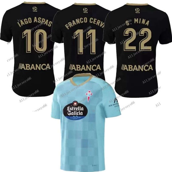 

2022 new 2023 rc celta de vigo soccer jerseys paciencia carles perez iago aspas mingueza mallo home away 22 23 football men and kids kit, Black;yellow