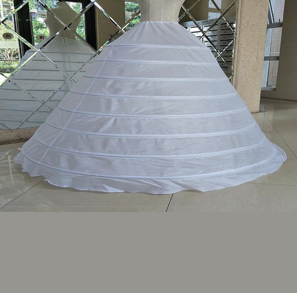 

big wide 8 hoops petticoat for ball gown for quinceanera dress strong steels crinoline underskirt jupon mariage cw013984419124, White