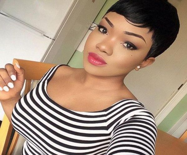 

wigs for black women pixie cut short human hair wigs for women bob full lace front wigs with baby hair for africans american9765621545497, Black;brown