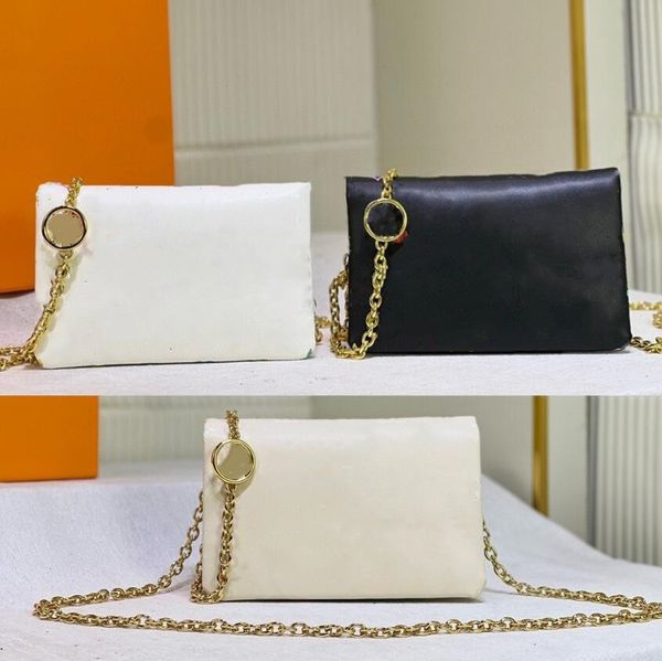

designer chain bag puffy soft lambskin embossed monograms pattern luxurys handbag designers flap women cross body bag