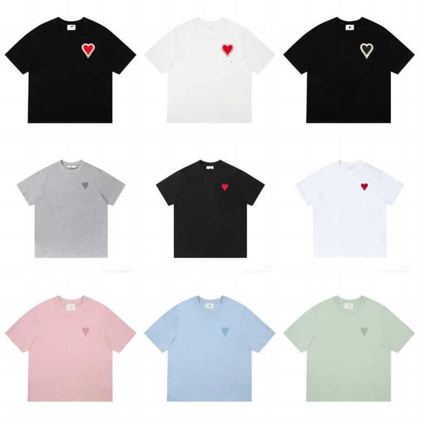 

amis mens designer t shirt paris womens korea fashion tees luxury brand short sleeve summer lovers crew neck clothes clothing zzeb, White;black