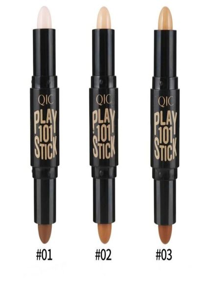 

qic highlighter contour stick concealer bar double head waterproof highlight sticks stereo facial brightening pen makeup7263592