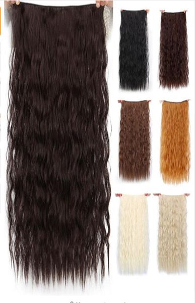 

long clips in hair extension synthetic natural hair water wave blonde black 22quot 55 cm for women heat resistant7996292