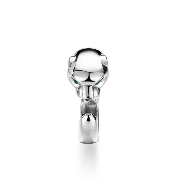 

wholesale card sterling silver 925 ring leopard head design emerald open single index finger