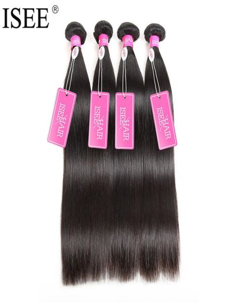 

isee hair brazilian virgin hair straight human bundles 100 unprocessed 1 piece extension 1036 inch can buy 4 bundles1781290, Black
