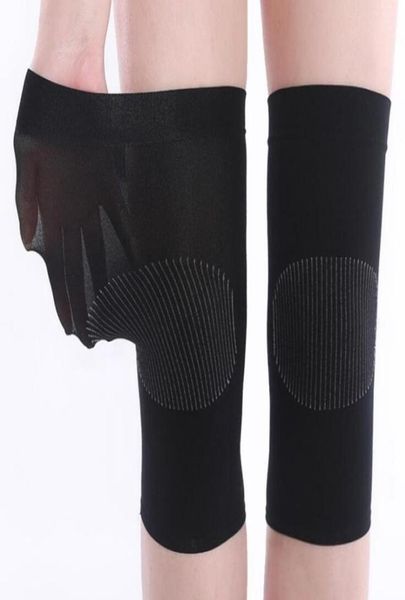 

women breathable knee protector thin motion knitting knee pads joint leg sheath warm riding summer running volleyball sports goods6175370, Black;gray