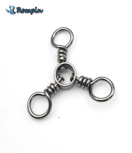 

rompin 30pcslot 3 way swivel fishhooks accessories 3way fishing swivels solid rings connector fishing accessories4362037