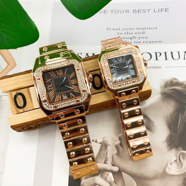 

designer watch women 33mm 39mm watches for couples fashion aaa watch diamond quartz battery stainless steel sapphire glass square day date w, Slivery;brown