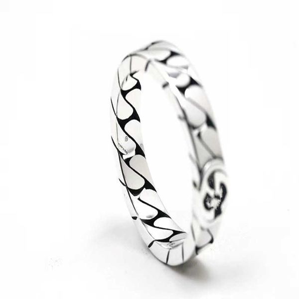 

silver vintage three-dimensional ring for both men and women with double