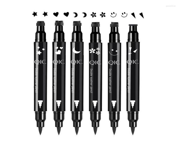 

eyeliner doublehead liquid stamp black seal eye liner pen moon star heart flower eyeliners waterproof eyes cosmetics pencil4164305