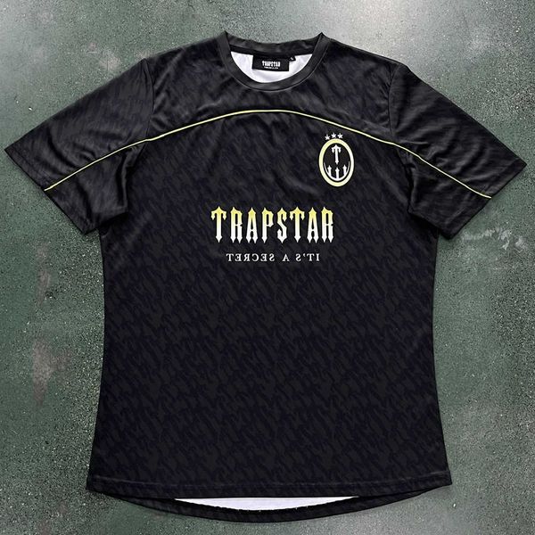 

trapstar monogram football jersey black t shirt gradient color eu size trapstar tees men women, Black;brown