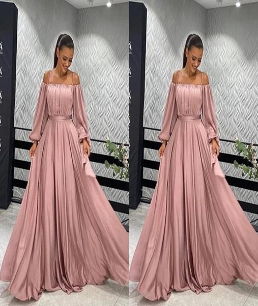 

elegant dusty rose pink boho cold shoulder prom bridesmaid dresses 2022 ruched long evening special occasion cocktail dress gowns7523452, Black