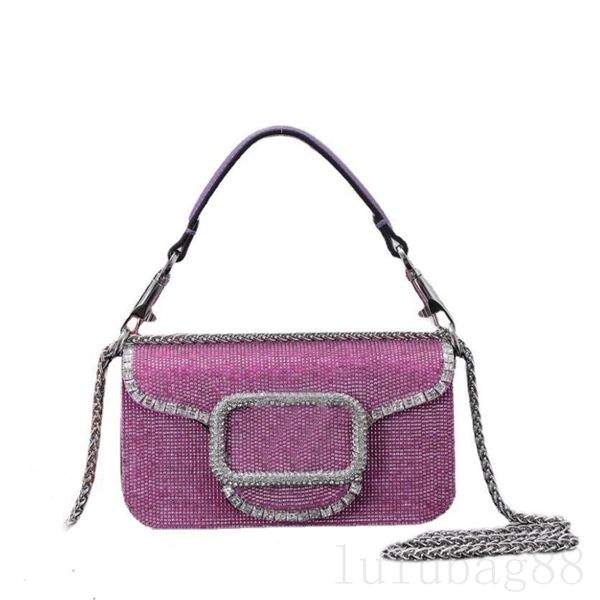 

pink blue luxury bag rhinestone shoulder bag beautiful solid color fashion decorative portable sheepskin inside pocket designer cross body b