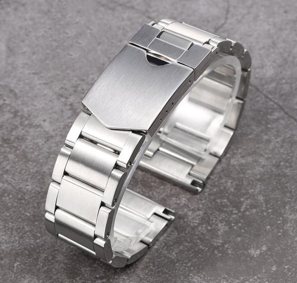 

watch bands silver straight end bracelet for solid stainless steel 22mm strap3269139, Black;brown