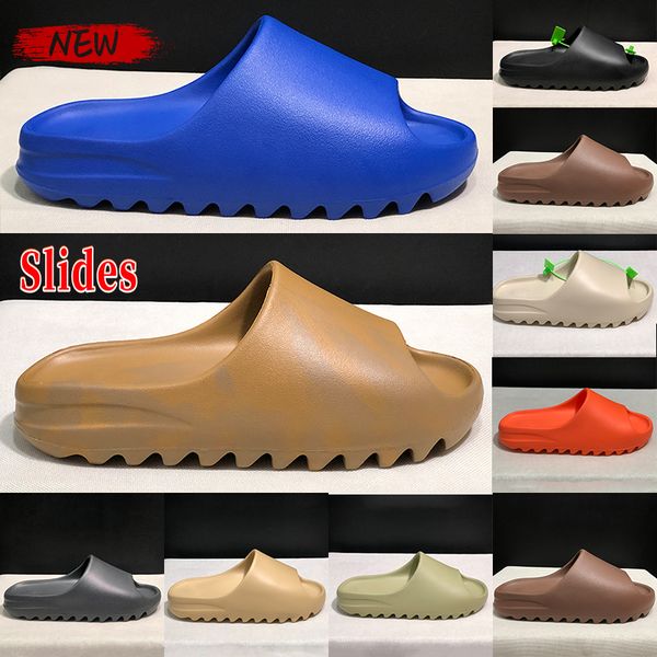 

designer slide men women slippers sandals outdoor slipper beach indoor summer sliders bone onyx enflame orange earth brown mens slides ochre, Black