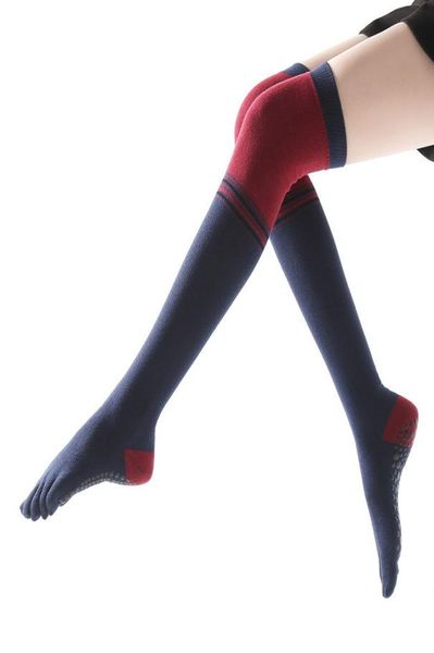 

woman yoga over knee stockings fashion autumn winter nonslip five fingers socks for dancing body mechanics2380485, Black