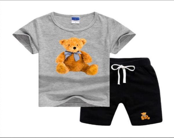 

2022 boy kids sets tshirt and pant children cotton baby girls summer sport suit 2pcs 90cm140cm8688618, White