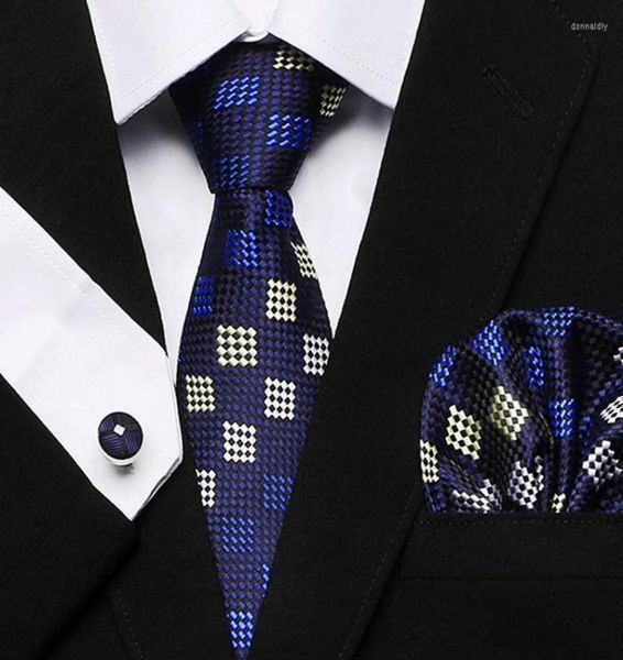 

bow ties plaid men set extra long size 145cm 8cm necktie navy blue paisley silk jacquard woven neck tie suit wedding party2864821, Black;gray