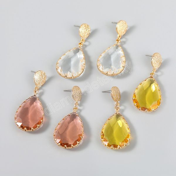 

fashion metal water drop acrylic earrings women's popular retro dangle earrings party accessories, Silver